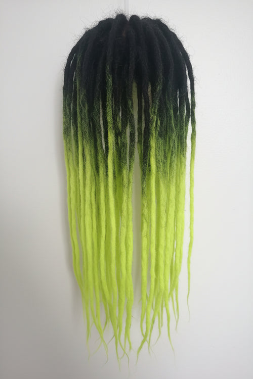 Slime Colored Blacklight reactive Dreadlocks